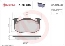 BREMBO fékbetét készlet, tárcsafék P68 015