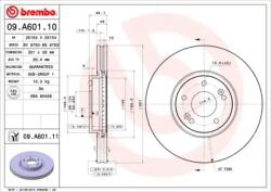 BREMBO Féktárcsa szellőző Ø321mm 09. A601.11