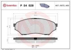 BREMBO fékbetét készlet, tárcsafék P54 028