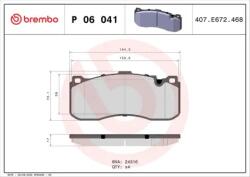 BREMBO fékbetét készlet, tárcsafék P06 041