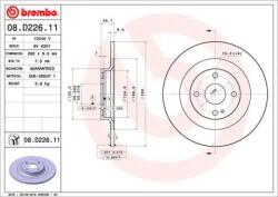 BREMBO Féktárcsa tömör Ø280mm 08. D226.11