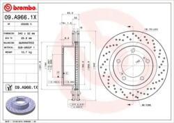 BREMBO féktárcsa perforált/belső hűtéses Ø340mm 09. A966.1X