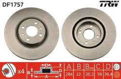 TRW szellőző féktárcsa Ø284mm DF1757