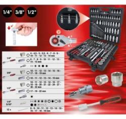 KS TOOLS - Dugókulcs készlet 1/4"+3/8"+1/2", 216db