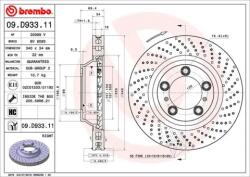 BREMBO féktárcsa perforált/belső hűtéses Ø340mm 09. D933.11