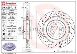 BREMBO fékkorong lyukasztás/belső hűtött Ø360mm 09. A907.11
