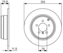Bosch tömör féktárcsa Ø354mm 0 986 479 612