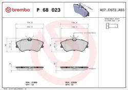 BREMBO fékbetét készlet, tárcsafék P68 023