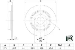 Bosch Féktárcsa tömör Ø271mm 0 986 479 F78