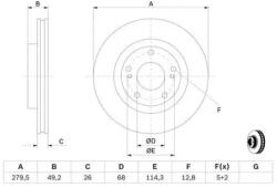 Bosch szellőző féktárcsa Ø279, 5mm 0 986 479 678