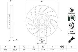 Bosch Féktárcsa Féktárcsa kétrészes Ø395mm 0 986 479 F64