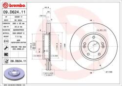 BREMBO Féktárcsa belső hűtés Ø288mm 09. D624.11