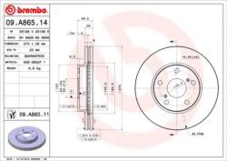 BREMBO Féktárcsa szellőző Ø273mm 09. A865.11