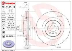 BREMBO Féktárcsa szellőző Ø350mm 09. R103.11