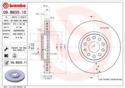 BREMBO Féktárcsa szellőző Ø314mm 09. B635.11