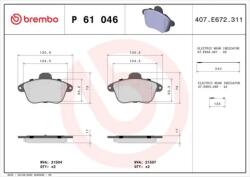 BREMBO fékbetét készlet, tárcsafék P61 046