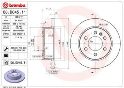 BREMBO Féktárcsa tömör Ø298mm 08. D045.11