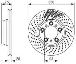 Bosch féktárcsa perforált Ø330mm 0 986 479 581