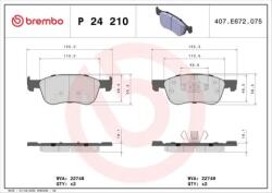BREMBO fékbetét készlet P24 210