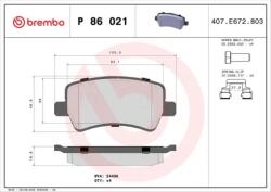BREMBO fékbetét készlet, tárcsafék P86 021