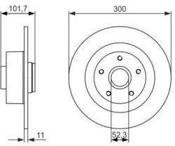 Bosch tömör féktárcsa Ø300mm 0 986 479 573