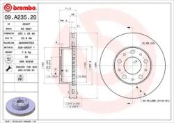 BREMBO Féktárcsa szellőző Ø280mm 09. A235.20