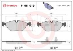 BREMBO fékbetét készlet, tárcsafék P06 019