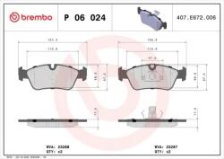 BREMBO fékbetét készlet, tárcsafék P06 024