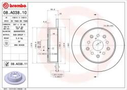 BREMBO Féktárcsa tömör Ø307mm 08. A038.11