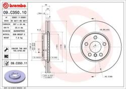 BREMBO Féktárcsa szellőző Ø307mm 09. C350.11