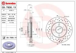 BREMBO fékkorong lyukasztás/belső hűtött Ø258mm 09.7806. 1x