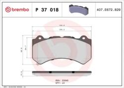 BREMBO fékbetét készlet, tárcsafék P37 018