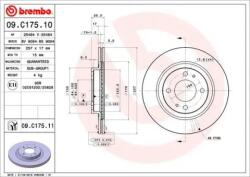 BREMBO Féktárcsa szellőző Ø257mm 09. C175.11