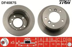 TRW Féktárcsa tömör Ø258mm DF4087S