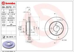 BREMBO Féktárcsa belső hűtés Ø231mm 09. D572.11