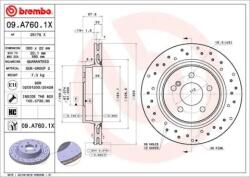 BREMBO féktárcsa perforált/belső hűtéses Ø300mm 09. A760.1X