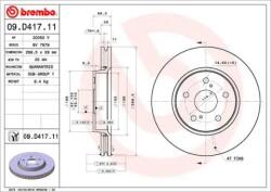 BREMBO Féktárcsa belső hűtés Ø299mm 09. D417.11