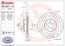 BREMBO fékkorong lyukasztás/belső hűtött Ø293mm 09.9077. 1x