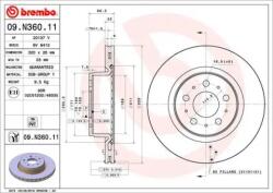BREMBO Féktárcsa belső hűtés Ø320mm 09. N360.11