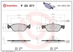 BREMBO fékbetét készlet, tárcsafék P23 071