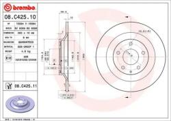 BREMBO Féktárcsa tömör Ø303mm 08. C425.11