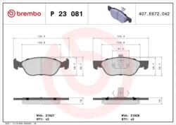 BREMBO fékbetét készlet, tárcsafék P23 081