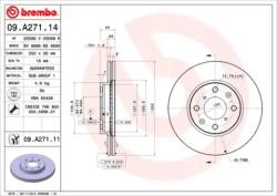 BREMBO Féktárcsa szellőző Ø252mm 09. A271.11