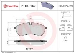 BREMBO fékbetét készlet, tárcsafék P85 169