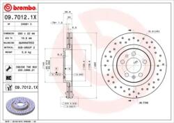 BREMBO féktárcsa perforált/belső hűtéses Ø280mm 09.7012. 1X