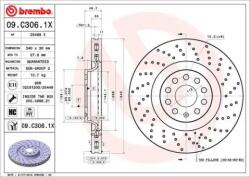 BREMBO féktárcsa perforált/belső hűtéses Ø340mm 09. C306.1X