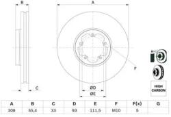 Bosch szellőző féktárcsa Ø308mm 0 986 479 F46