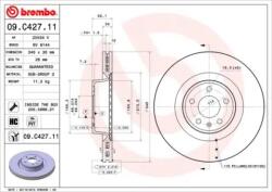 BREMBO Féktárcsa szellőző Ø345mm 09. C427.11