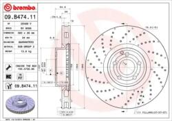 BREMBO fékkorong lyukasztás/belső hűtött Ø360mm 09. B474.11