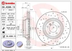 BREMBO féktárcsa perforált/belső hűtéses Ø348mm 09. A599.1X